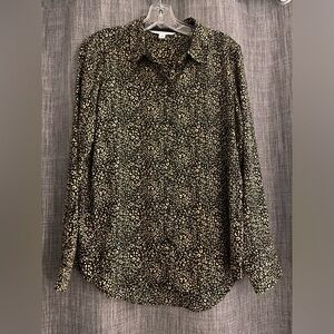 Popsugar Button Up Leopard Print Shirt